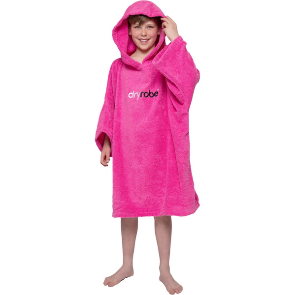 Dryrobe Junior Organic Cotton Hooded Towel Changing Robe / Poncho V3 V3OCTV3 - Pink